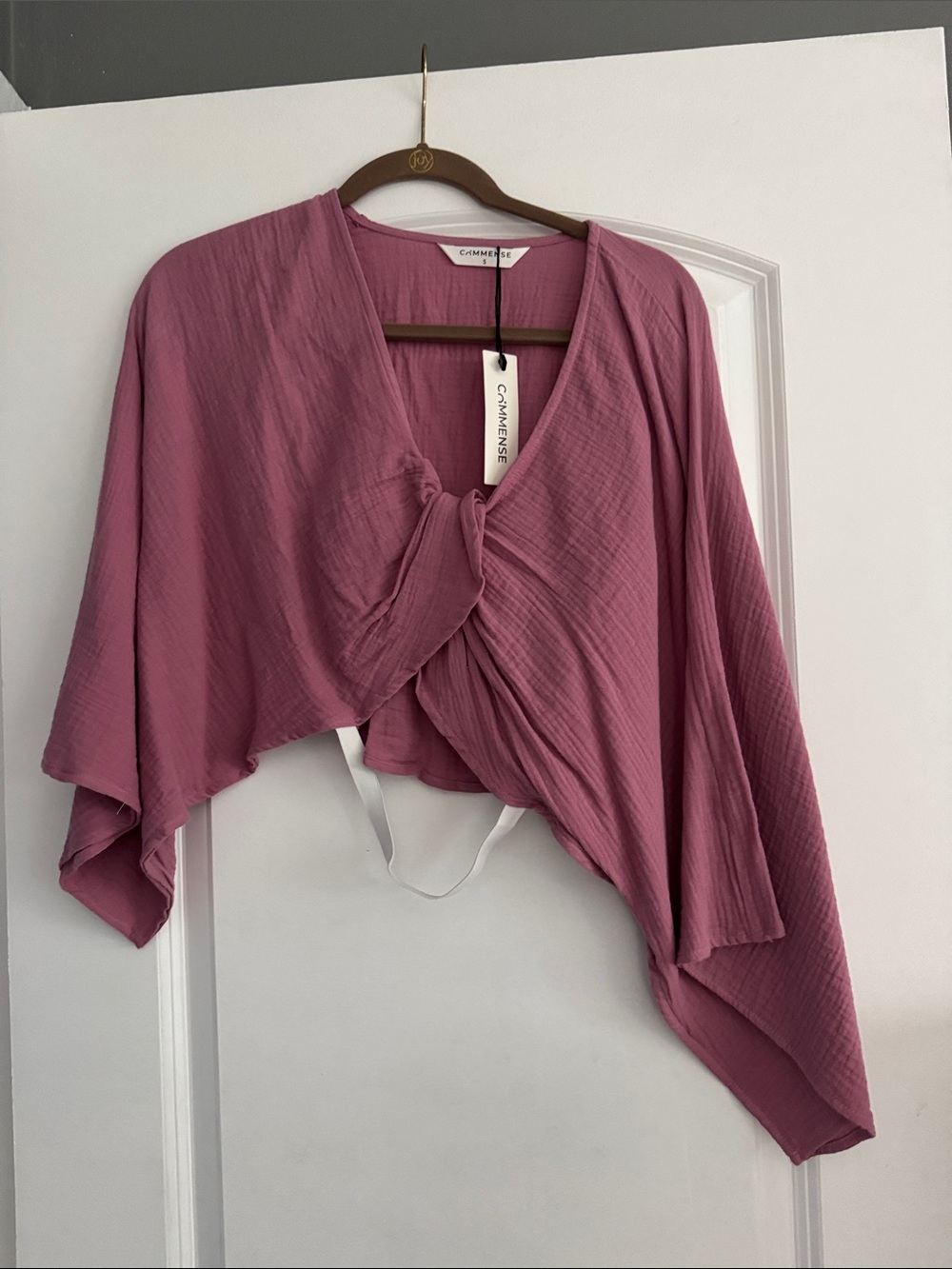 Mauve Knot-Front Women's Sweater